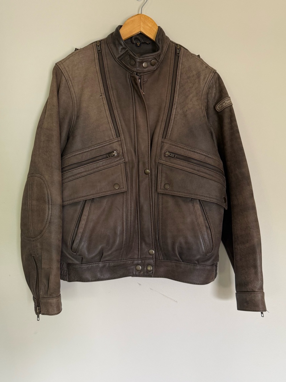 Hein Gericke Cafe Racer Distressed Brown Motorcycle Biker Leather Jacket
Sz 40W